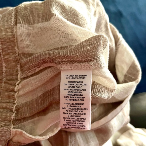 NWOT Stripped Lenin Cotton Blend Beach Pants Size L - Picture 9 of 9